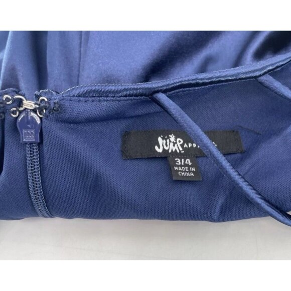 JUMP Women’s Navy Sleeveless Square Neck Short Party Sheath Dress Size 3/4 Event - Picture 5 of 14